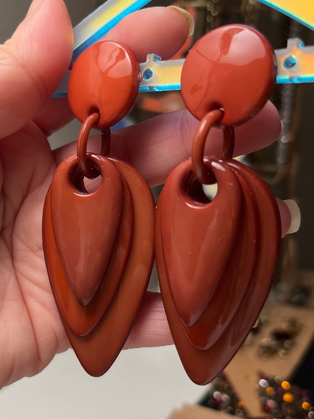 Retro Layered Statement Drop Earrings